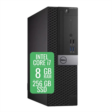 Dell Optiplex 5050 SFF Ordinateur de Bureau Intel Core i7 7th, RAM 8 Go, SSD 256 Go, Wifi USB, Windows 11 Pro + Libre Office (Re