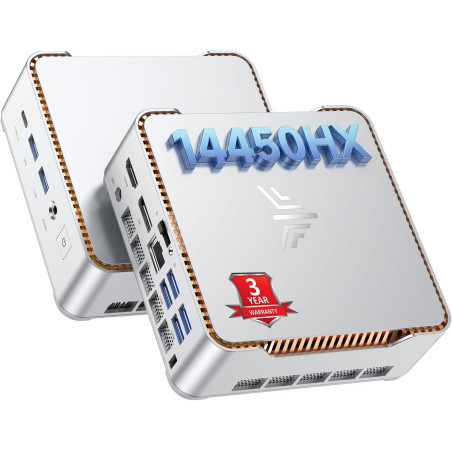 NiPoGi Hyper H2 Mini PC Ιntel Core i5-14450HX (Mieux Que i7-12650H/ i7-1185G7, 10C/ 16T, jusqu'à 4,80 GHz), 32 Go DDR4 1 to SSD 
