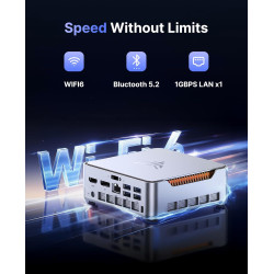 NiPoGi Hyper H2 Mini PC Ιntel Core i5-14450HX (Mieux Que i7-12650H/ i7-1185G7, 10C/ 16T, jusqu'à 4,80 GHz), 32 Go DDR4 1 to SSD 