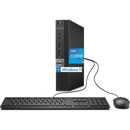 Dell optiplex 3040 mini pc de bureau intel core i5-6500, 8 go de ram, ssd 256 go, wifi, bleutooth, clavier qwerty américain, win