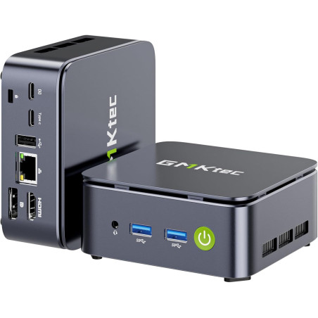 GMKtec Mini PC Ryzen 5 3500U (Surpasse 4300U/N150/N95), 16 Go RAM 256 Go SSD M.2, Mini Ordinateur de Bureau avec LAN 2,5G, Tripl