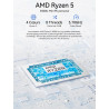 GMKtec Mini PC Ryzen 5 3500U (Surpasse 4300U/N150/N95), 16 Go RAM 256 Go SSD M.2, Mini Ordinateur de Bureau avec LAN 2,5G, Tripl