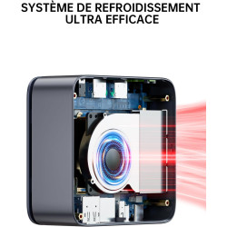 GMKtec Mini PC Ryzen 5 3500U (Surpasse 4300U/N150/N95), 16 Go RAM 256 Go SSD M.2, Mini Ordinateur de Bureau avec LAN 2,5G, Tripl