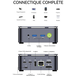 GMKtec Mini PC Ryzen 5 3500U (Surpasse 4300U/N150/N95), 16 Go RAM 256 Go SSD M.2, Mini Ordinateur de Bureau avec LAN 2,5G, Tripl