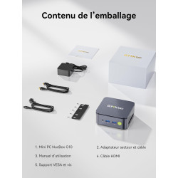 GMKtec Mini PC Ryzen 5 3500U (Surpasse 4300U/N150/N95), 16 Go RAM 256 Go SSD M.2, Mini Ordinateur de Bureau avec LAN 2,5G, Tripl