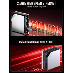 GMKtec Evo-X2 AI Mini PC AMD Ryzen AI Max+ 395 (16C/32T, jusqu'à 5.1 GHz), 126 Tops de Performance IA, 96 Go de RAM DDR5, SSD 2 