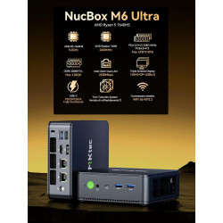 GMKtec Gaming Mini PC Ryzen 5 7640HS (supérieur au 6800H) avec Graphiques AMD Radeon 760M, 16Go DDR5, 1To SSD M.2, Mini Ordinate