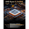 GMKtec Gaming Mini PC Ryzen 5 7640HS (supérieur au 6800H) avec Graphiques AMD Radeon 760M, 16Go DDR5, 1To SSD M.2, Mini Ordinate