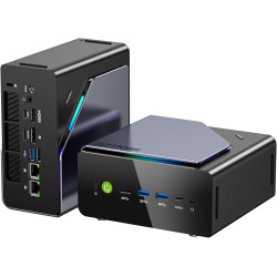 Mini PC Gaming AMD Ryzen 7 H 255 (upgrade 8745HS, jusqu’à 4,9 GHz), Mini PC barebone (NO DDR NO SSD) compatible DDR5, PCIe 4.0 x
