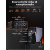 Mini PC Gaming AMD Ryzen 7 H 255 (upgrade 8745HS, jusqu’à 4,9 GHz), Mini PC barebone (NO DDR NO SSD) compatible DDR5, PCIe 4.0 x