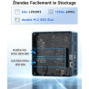 BMAX B1Plus Mini PC Win 11, Intel Celeron J3355(jusqu'à 2,5 GHz) 6 Go LPDDR3 RAM 128 Go eMMC SSD, Mini Ordinateur de Bureau Doub