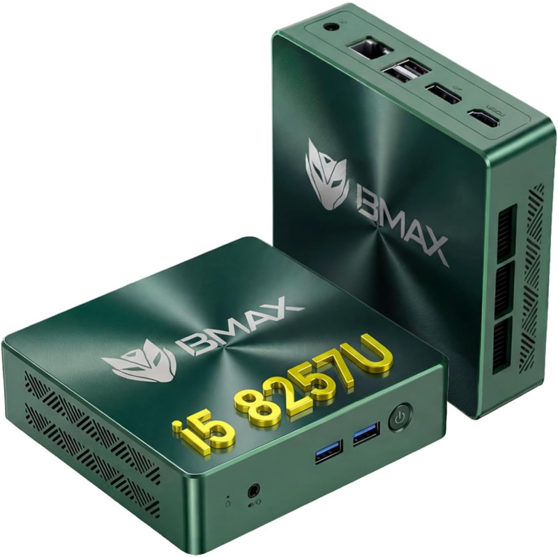 BMAX B6Turbo Mini PC Win 11 Pro, Intel Core i5-8257U(jusqu'à 3,9 GHz), 16Go DDR4, 512Go M.2 NVMe SSD, Mini Ordinateur de Bureau,