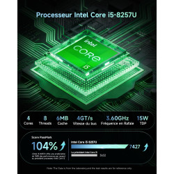 BMAX B6Turbo Mini PC Win 11 Pro, Intel Core i5-8257U(jusqu'à 3,9 GHz), 16Go DDR4, 512Go M.2 NVMe SSD, Mini Ordinateur de Bureau,