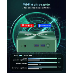 BMAX B6Turbo Mini PC Win 11 Pro, Intel Core i5-8257U(jusqu'à 3,9 GHz), 16Go DDR4, 512Go M.2 NVMe SSD, Mini Ordinateur de Bureau,