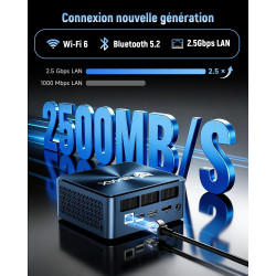 BMAX B11Power AI Mini PC, Win 11 Pro, Intel Core Ultra 7 155H (jusqu'à 4,8GHz), Arc Graphics, 24Go LPDDR5 1To SSD, Mini Ordinate