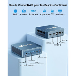 BMAX B4Plus Mini PC W-11 Pro, Intel Alder Lake-N95(jusqu'à 3,4 GHz), 12Go LPDDR5 512Go SSD Mini Ordinateur de Bureau, Double WiF