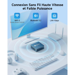 BMAX B4Plus Mini PC W-11 Pro, Intel Alder Lake-N95(jusqu'à 3,4 GHz), 12Go LPDDR5 512Go SSD Mini Ordinateur de Bureau, Double WiF