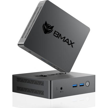 BMAX B3Pro Mini PC, Intel Celeron N4500 (jusqu'à 2,8 GHz), 8 Go RAM DDR4 + 256 Go M.2 SATA/NVMe SSD, Win-11Pro, Micro Ordinateur