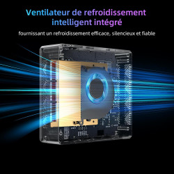 BMAX B3Pro Mini PC, Intel Celeron N4500 (jusqu'à 2,8 GHz), 8 Go RAM DDR4 + 256 Go M.2 SATA/NVMe SSD, Win-11Pro, Micro Ordinateur