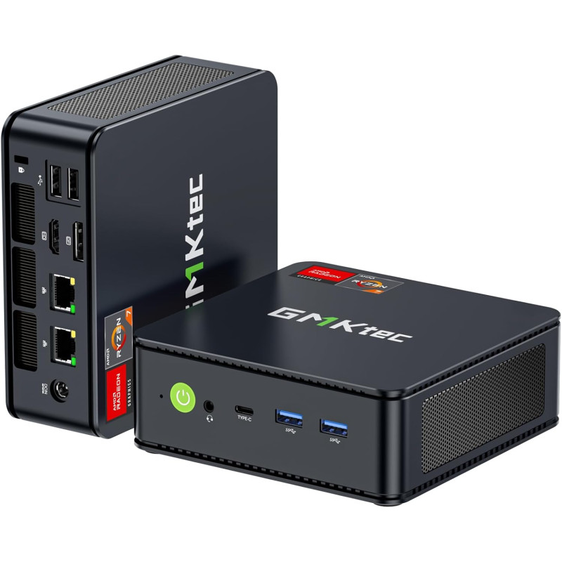 GMKtec M5 Ultra Mini PC Ryzen 7 7730U(8C/16T, jusqu'à 4,5 GHz), 16 Go RAM 512Go SSD Mini Ordinateur de Bureau, Double LAN 2.5GbE