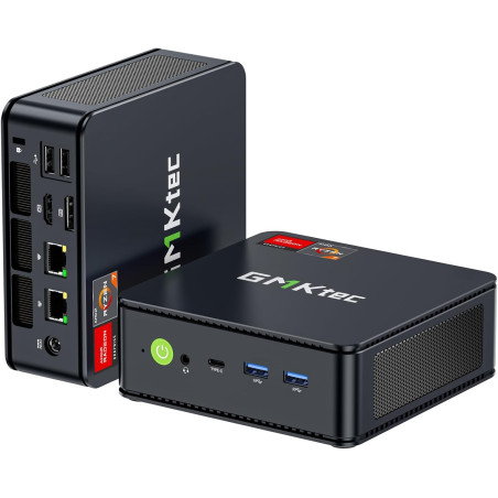 GMKtec M5 Ultra Mini PC Ryzen 7 7730U(8C/16T, jusqu'à 4,5 GHz), 16 Go RAM 512Go SSD Mini Ordinateur de Bureau, Double LAN 2.5GbE