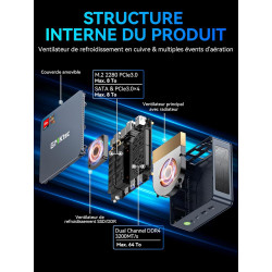 GMKtec M5 Ultra Mini PC Ryzen 7 7730U(8C/16T, jusqu'à 4,5 GHz), 16 Go RAM 512Go SSD Mini Ordinateur de Bureau, Double LAN 2.5GbE