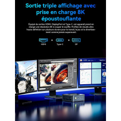 GMKtec M5 Ultra Mini PC Ryzen 7 7730U(8C/16T, jusqu'à 4,5 GHz), 16 Go RAM 512Go SSD Mini Ordinateur de Bureau, Double LAN 2.5GbE