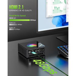 GMKtec K11 Mini PC Gaming Ryzen 9 8945HS 32GB DDR5 RAM 512 GB SSD (8C/16T, BIS zu 5,2 GHz) Mini Ordinateur de Bureau, HDMI/Oculi