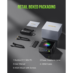 GMKtec K11 Mini PC Gaming Ryzen 9 8945HS 32GB DDR5 RAM 512 GB SSD (8C/16T, BIS zu 5,2 GHz) Mini Ordinateur de Bureau, HDMI/Oculi