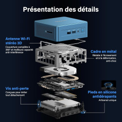 GEEKOM IT12 Mini PC avec Intel i5-12450H, 16Go DDR4 RAM(Évolutif) SSD 512Go(jusqu’à 4To), 2 caloducs cuivre, 2*USB4, Lecteur SD,