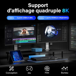 GEEKOM IT12 Mini PC avec Intel i5-12450H, 16Go DDR4 RAM(Évolutif) SSD 512Go(jusqu’à 4To), 2 caloducs cuivre, 2*USB4, Lecteur SD,