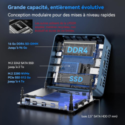 GEEKOM IT13 Mini PC avec Intel i5-13600H(12C/16T, jusqu'à 4,80 GHz), 1To SSD 16Go RAM (Évolutif, Non-LPDDR), Lecteur SD, Windows