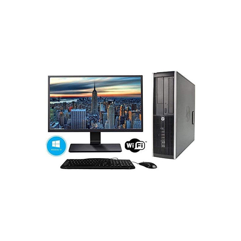 HP Full Station PC 8200 I5 3,1 Ghz 8Go RAM 240Go SSD 10X Ports USB - C0lé WI-FI + Moniteur Dell 2014HF + Clavier et Souris Trust