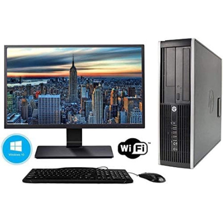 HP Full Station PC 8200 I5 3,1 Ghz 8Go RAM 240Go SSD 10X Ports USB - C0lé WI-FI + Moniteur Dell 2014HF + Clavier et Souris Trust