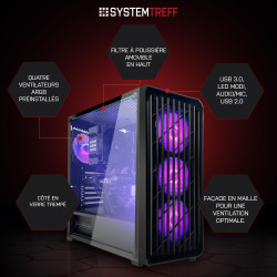 SYSTEMTREFF PC Gamer AMD Ryzen 7 5700X 8x4.6GHz | Nvidia RTX 5060 8Go DX12 | 1To M.2 NVMe | 32Go DDR4 RAM | Windows 11 | Ordinat