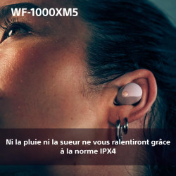 Sony wf-1000xm5 -écouteurs sans fil à réduction de bruit, bleutooth, écouteurs intra-auriculaires avec micro, 24h d'autonomie, c