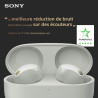 Sony wf-1000xm5 écouteurs sans fil à réduction de bruit, bleutooth, intra-auriculaires avec micro, 36 heures d'autonomie, charge
