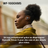 Sony wf-1000xm5 écouteurs sans fil à réduction de bruit, bleutooth, intra-auriculaires avec micro, 36 heures d'autonomie, charge