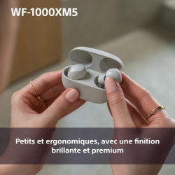 Sony wf-1000xm5 écouteurs sans fil à réduction de bruit, bleutooth, intra-auriculaires avec micro, 36 heures d'autonomie, charge