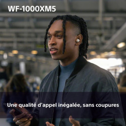 Sony wf-1000xm5 écouteurs sans fil à réduction de bruit, bleutooth, intra-auriculaires avec micro, 36 heures d'autonomie, charge