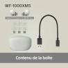 Sony wf-1000xm5 écouteurs sans fil à réduction de bruit, bleutooth, intra-auriculaires avec micro, 36 heures d'autonomie, charge
