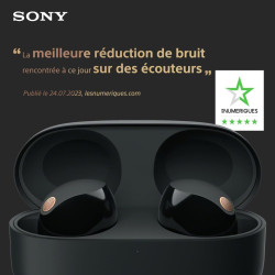 Sony wf-1000xm5 écouteurs sans fil à réduction de bruit, bleutooth, intra-auriculaires avec micro, 36 heures d'autonomie, charge