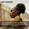 Sony wf-1000xm5 écouteurs sans fil à réduction de bruit, bleutooth, intra-auriculaires avec micro, 36 heures d'autonomie, charge