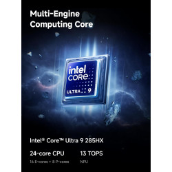 MINIS FORUM MS-02 Ultra Workstation Mini PC, Intel Core Ultra 9 285HX (24C/24T, jusqu'à 5,5 GHz), PCIe 5.0 x16, 4× DDR5(ECC), 4×