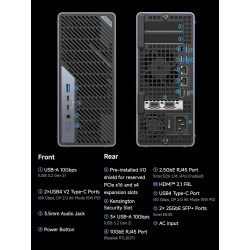 MINIS FORUM MS-02 Ultra Workstation Mini PC, Intel Core Ultra 9 285HX (24C/24T, jusqu'à 5,5 GHz), PCIe 5.0 x16, 4× DDR5(ECC), 4×