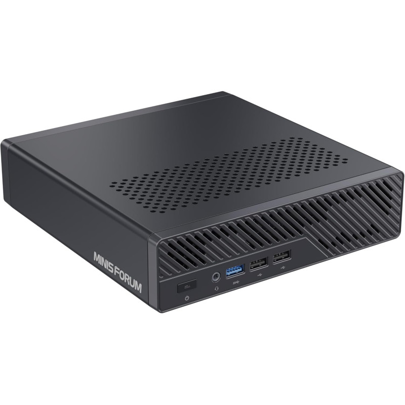 MINIS FORUM MS-R1 Workstation Mini Arm, CP8180 (12C/12T, Jusqu’à 2,6 GHz, 45 Tops), 64 GB LPDDR5，ECC Support, PCIe 4.0 x16, Doub