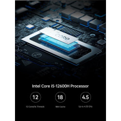 MINIS FORUM MS-01 Mini-PC Workstation, Intel Core i5-12600H (vPro), 32 Go RAM, SSD 1 to, 2× SFP+ 10 Gbps, 2× RJ45 2,5G, 2× USB4,