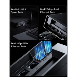 MINIS FORUM MS-01 Mini-PC Workstation, Intel Core i5-12600H (vPro), 32 Go RAM, SSD 1 to, 2× SFP+ 10 Gbps, 2× RJ45 2,5G, 2× USB4,