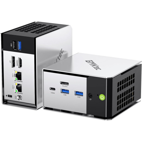 GMKtec M8 AMD Mini PC Ryzen 5 Pro 6650H 16GB LPDDR5 RAM + 512GB SSD PCIe3.0 NVME(Battre 7430U/5825U, 6C/12T 4,50 GHz), LAN Doubl