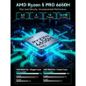 GMKtec M8 AMD Mini PC Ryzen 5 Pro 6650H 16GB LPDDR5 RAM + 512GB SSD PCIe3.0 NVME(Battre 7430U/5825U, 6C/12T 4,50 GHz), LAN Doubl